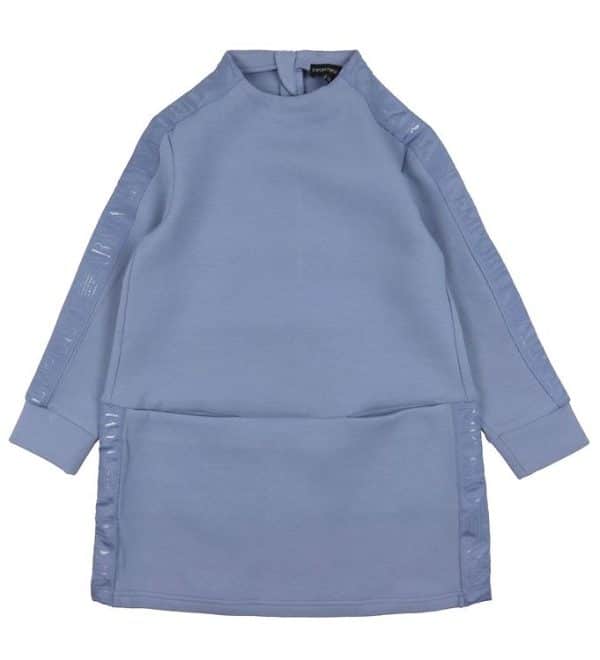 Emporio Armani Kjole - Støvet Blå m. Logostribe - 14 år (164) - Emporio Armani Kjole