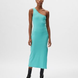 Gestuz Drewgz One Shoulder Kjole 10906 155217, Farve: Blå Turquoise, Størrelse: XS, Dame
