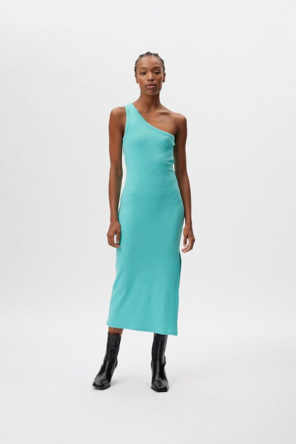 Gestuz Drewgz One Shoulder Kjole 10906 155217, Farve: Blå Turquoise, Størrelse: XS, Dame