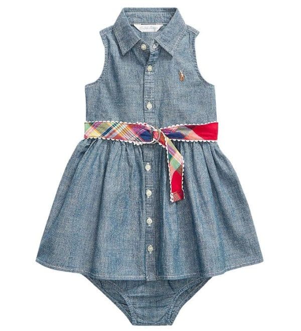 Polo Ralph Lauren Kjole m. Bloomers - Denim - Watch Hill - Blå - 68 - Polo Ralph Lauren Kjole