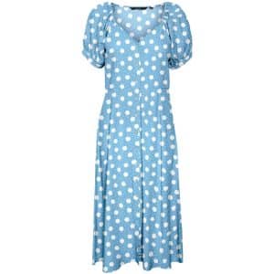Vero Moda dame kjole VMJESMILO - Blue Bell Snow White Dots