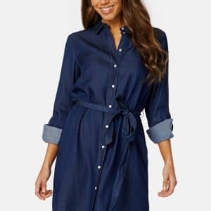 VILA Bista Denim Belt Dress Dark Blue Denim 36