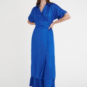 Inwear Rosalineiw Wrap Kjole, Farve: Greek Blå, Størrelse: 36, Dame