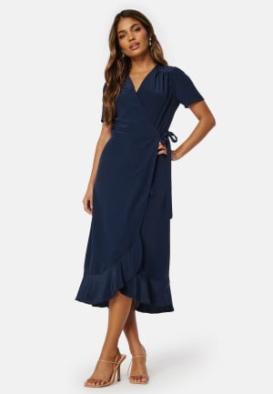 John zack short store sleeve wrap dress