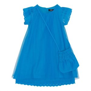 Kjole med taske - blå - 110