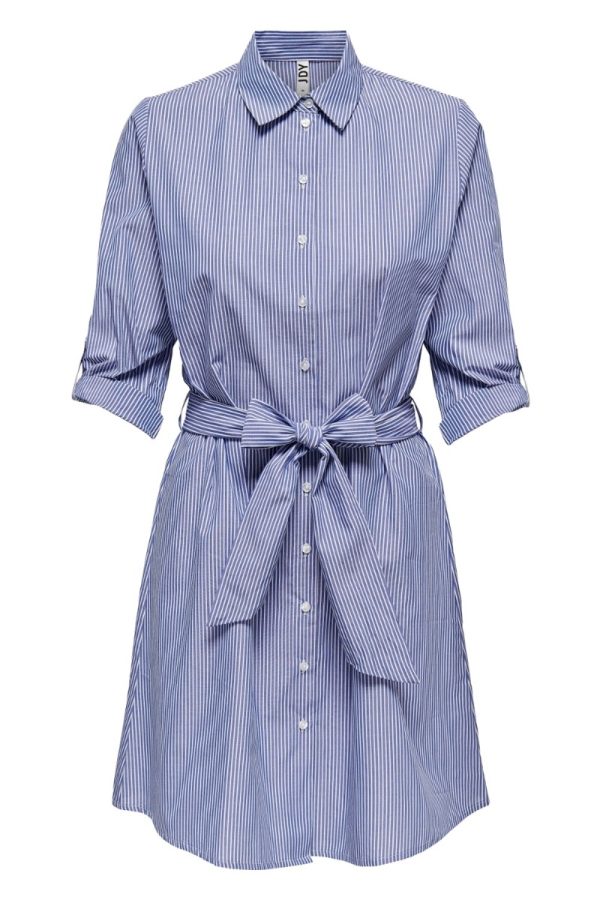 JDY - Kjole - JDY Hall 3/4 Shirt Dress - Wedgewood