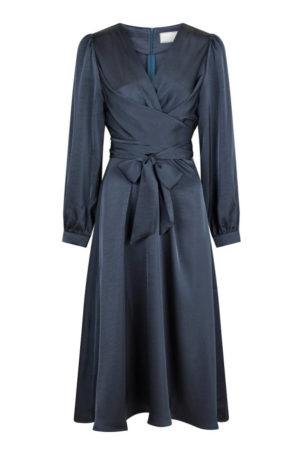 Neo Noir - Kjole - Rimini Heavy Sateen Dress - Midnight Blue