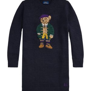 Polo Ralph Lauren Kjole - Strik - Navy m. Bamse