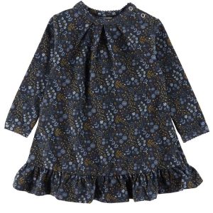 Smallstuff Kjole - Flower Night - Dark Blue