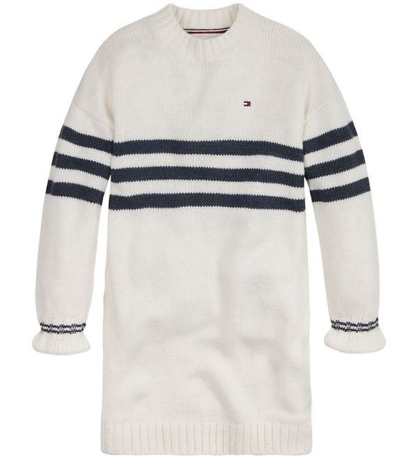 Tommy Hilfiger Kjole - Strik - Prep Stripe Sweater Dress - Ivory