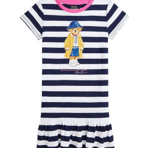 Polo Ralph Lauren Kjole - Navy/Hvidstribet m. Bamse