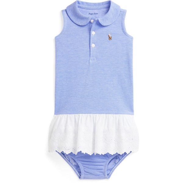 Ralph Lauren Baby Harbor Island Blue Multi Day Kjole - Str. 18 mdr