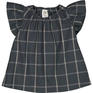 Check kjole med tern - Night blue/ Cashmere - 68