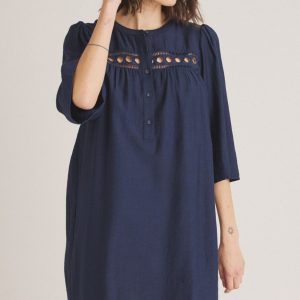 Luxzuz Kjole - Carolat - Navy Blue