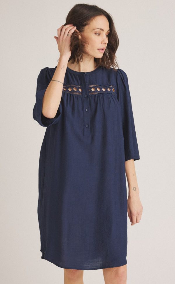Luxzuz Kjole - Carolat - Navy Blue