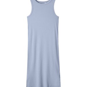 Name It Kjole - NkfHellemie - Rib - Xenon Blue