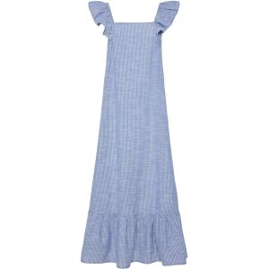 PIECES dame kjole PCAPIA - Coronet Blue Stripes Bright white