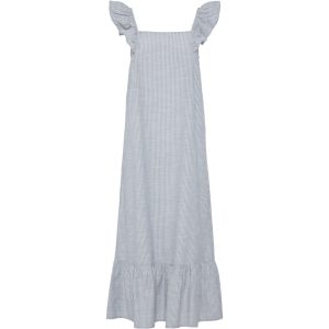 PIECES dame kjole PCAPIA - Nautical Blue Stripes Bright white