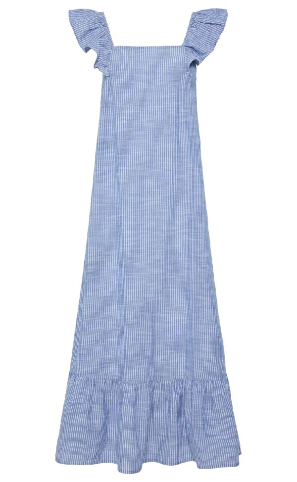 Pieces Kjole - Apia - Nautical Blue/Bright White