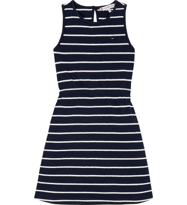 Tommy Hilfiger Kjole - Linen Jersey - Dark Night Navy Striped