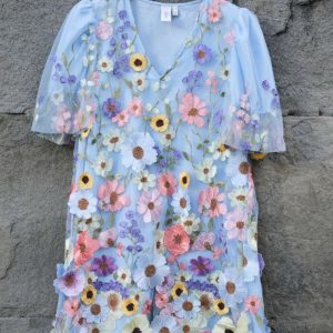 YAS Kjole - Flowering - Halogen Blue