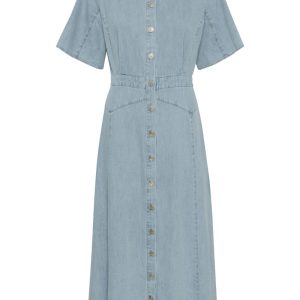 Gestuz - Kjole - GZsauda SS Long Dress - Light blue washed