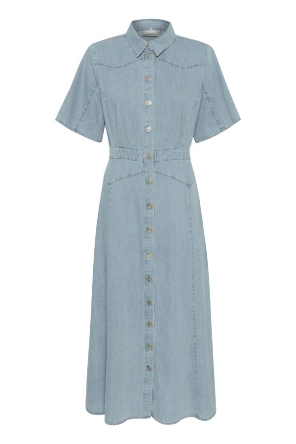 Gestuz - Kjole - GZsauda SS Long Dress - Light blue washed
