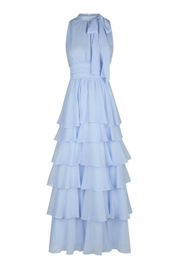 Neo Noir - Kjole - Marli Solid Chiffon Dress - Light Blue (Levering midt juni)