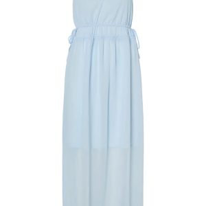 Pieces - Kjole - Fae SL V-Neck Ankle Dress - Cashmere Blue