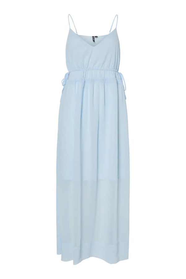Pieces - Kjole - Fae SL V-Neck Ankle Dress - Cashmere Blue