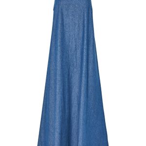 Pieces - Kjole - Tenim Slip Ankle Dress - Medium Blue Denim