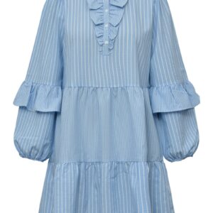 A-View - Kjole - Karin Dress - Light blue/White stripe
