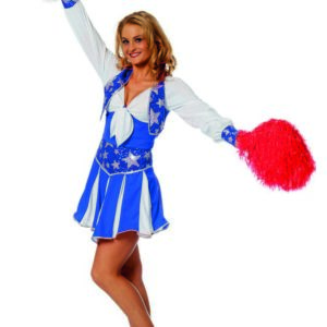 Blå Cheerleader Deluxe Kostume