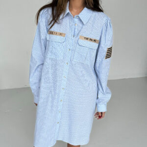 Continue Kjole - Mili Stripe Patch - Blue Stripe