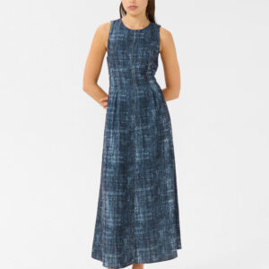 GZDemia midi kjole - Dark Denim Structure