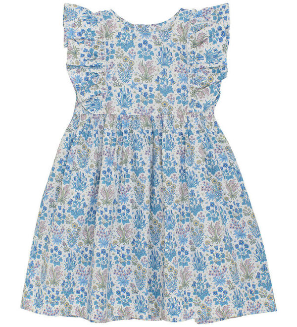 Huttelihut Kjole - Soft Chambray m. Blomster
