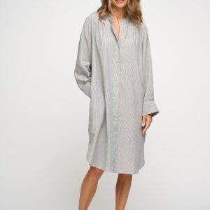 Kathy Stripe skjortekjole - beige/blå