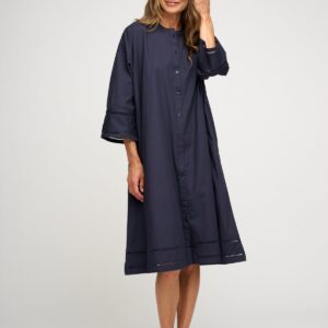 Lively Poplin skjortekjole - Dark Navy