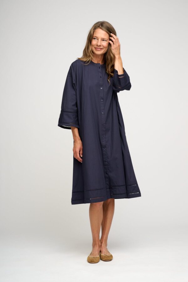 Lively Poplin skjortekjole - Dark Navy