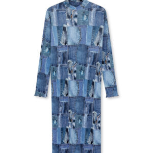 Luno Halto midikjole - Denim Aop