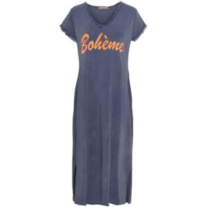 Marta du Chateau dame kjole MdcRosalia 22625 - Dark Blue/Arancio Fluo