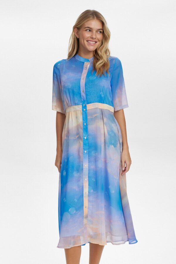 NÜMPH - Nukyndall Ss Skye Dress - Cerulean - 38 - Blå - Dress