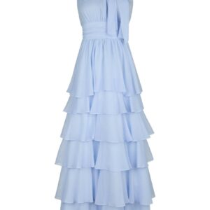 Neo Noir - Kjole - Marli Solid Chiffon Dress - Light Blue (Levering slut juni)