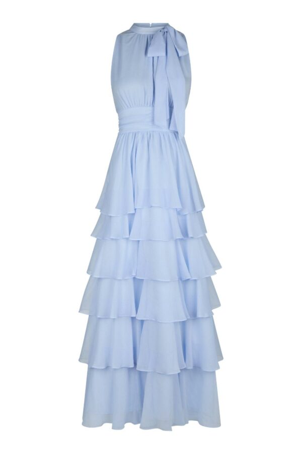 Neo Noir - Kjole - Marli Solid Chiffon Dress - Light Blue (Levering slut juni)