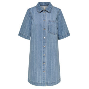 ONLY dame kjole ONLASTA - Light Blue Denim STRIPE
