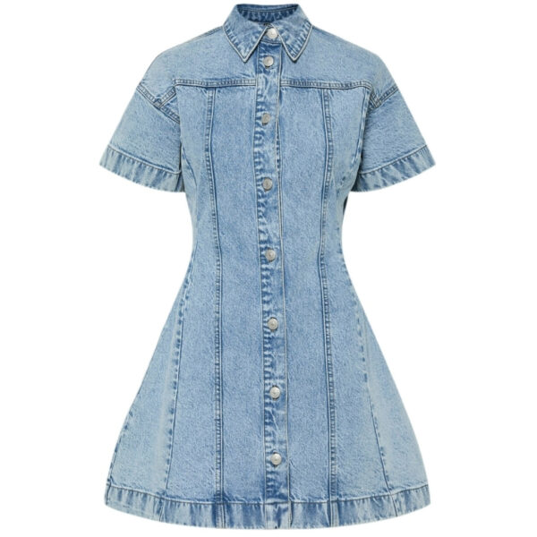 PIECES dame kjole PCSILKE - Light Blue Denim