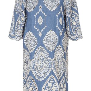 Sisters Point - Kjole - Gilma-DR - Denim Blue/Cream