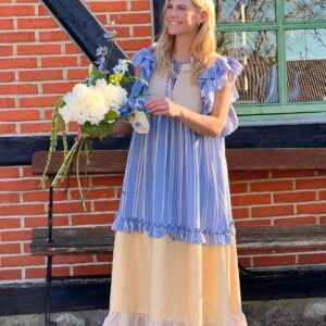 Stories From The Atelier by Copenhagen Shoes - Kjole - Heart Dance Dress - SS25 - Beige/Light Blue