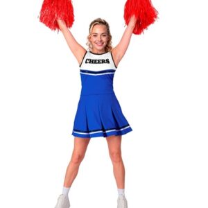 Amerikansk Cheerleader Kostume Blå
