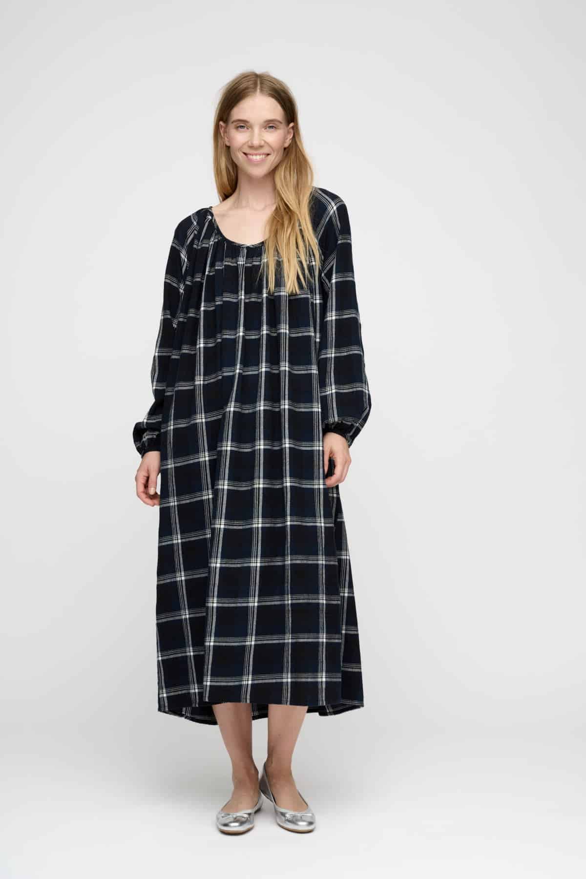 Imagine Check kjole - Dark Navy Check